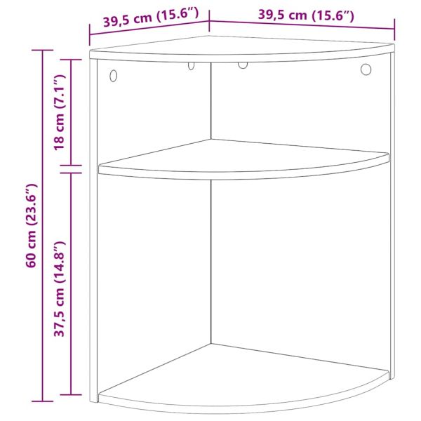 Крайна масичка Димян дъб 39,7 x 39,7 x 60 см Инженерно дърво