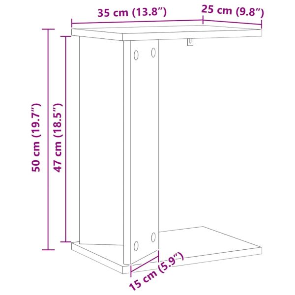 Крайна масичка Черния дъб 35 x 25 x 50 см Инженерно дърво