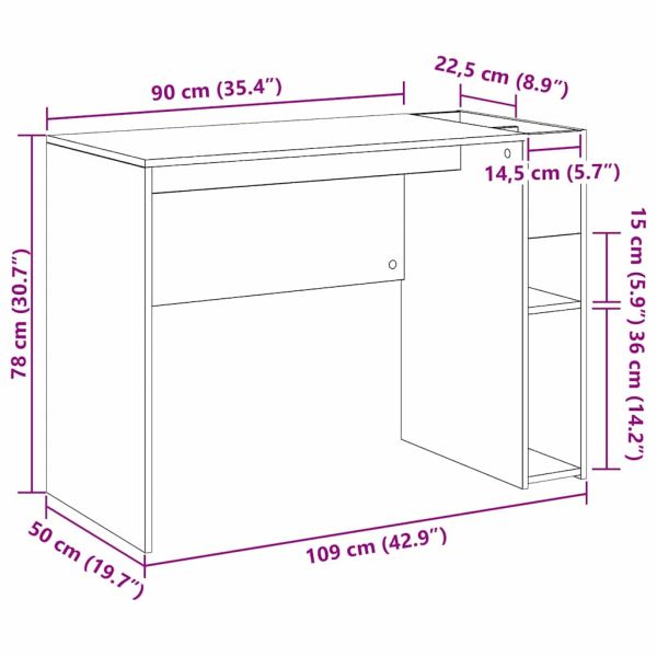 Бюро Дъб Инженерна дървесина 109 x 50 x 78 см