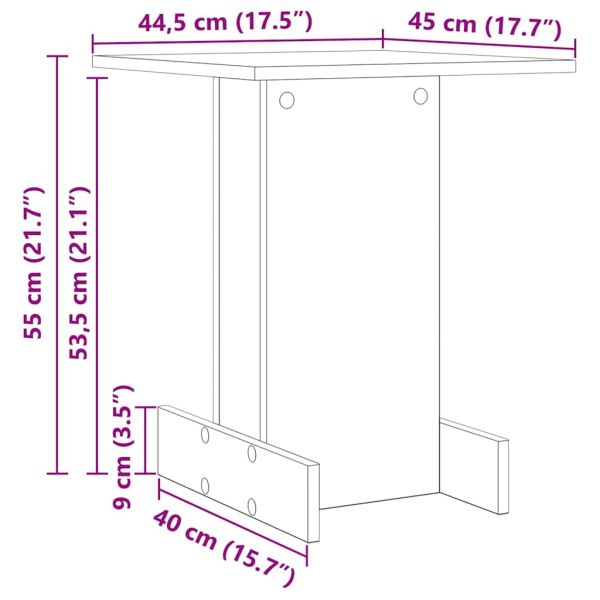 Крайна масичка Старо дърво 44,5 х 45 х 55 см Инженерно дърво