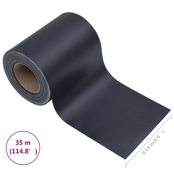 Лента за покриване на огради, PVC, 35x0,19 м, тъмносив мат