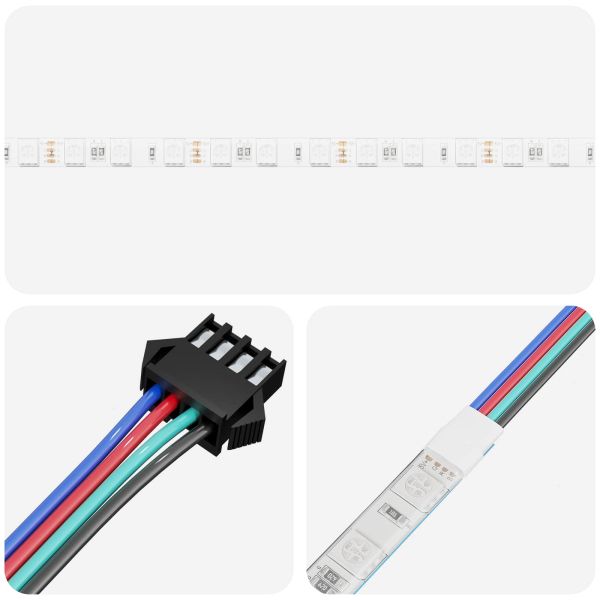 LED лента 2 бр. Черен и прозрачен Мед и пластмаса