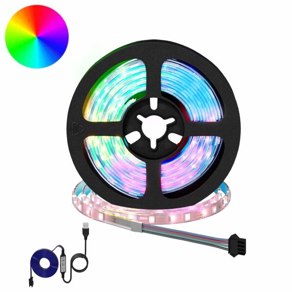 LED лента 2 бр. Черен и прозрачен Мед и пластмаса