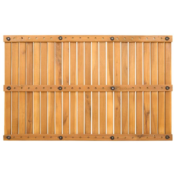 Постелка за баня Едноцветен Кафяво 80 x 50 cm Дърво