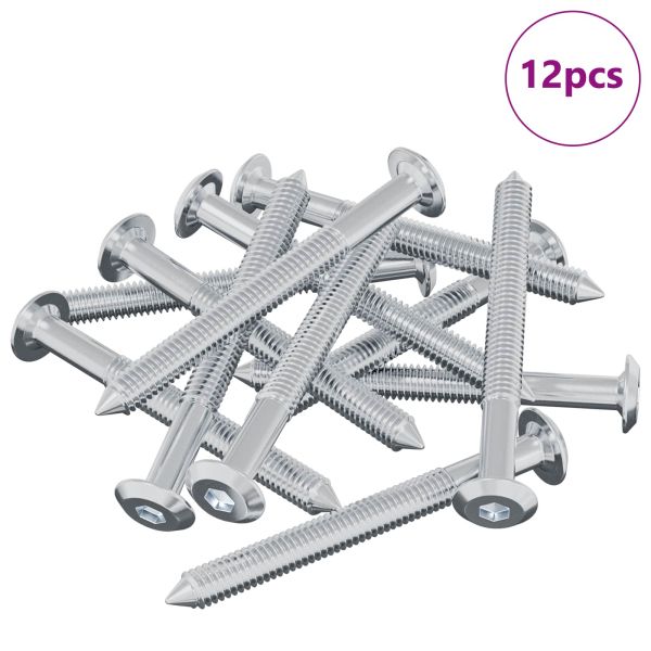 Винт 12 pcs Сребрист M6 x 60 мм Стомана