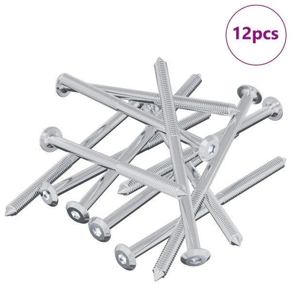 Винт 12 pcs Сребрист M6 x 100 мм Стомана