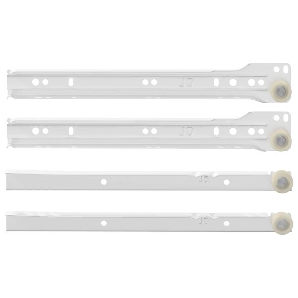 Плъзгач за чекмедже 12 pcs Бяло 250 mm Стомана