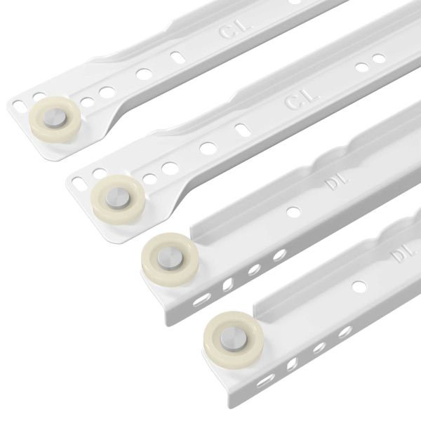 Плъзгач за чекмедже 12 pcs Бяло 250 mm Стомана