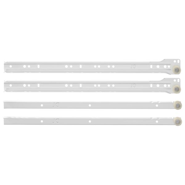 Плъзгач за чекмедже 55 pcs Бяло Стомана