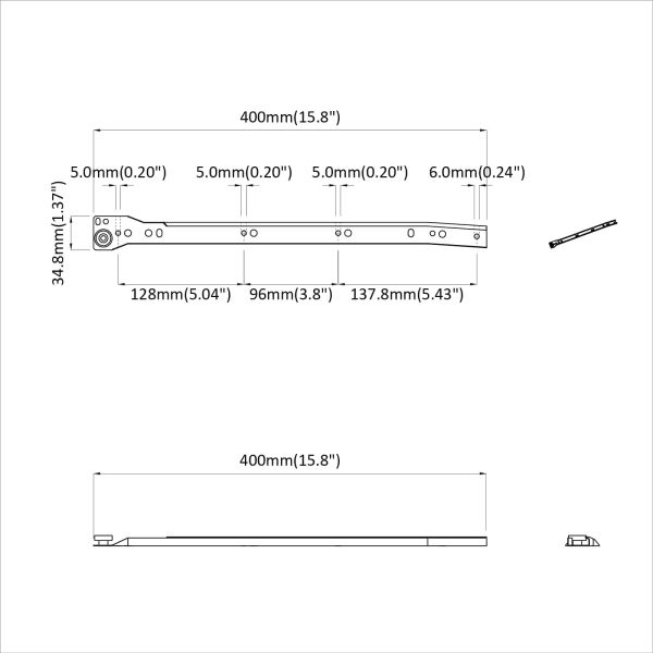 Плъзгач за чекмедже 55 pcs Бяло Стомана