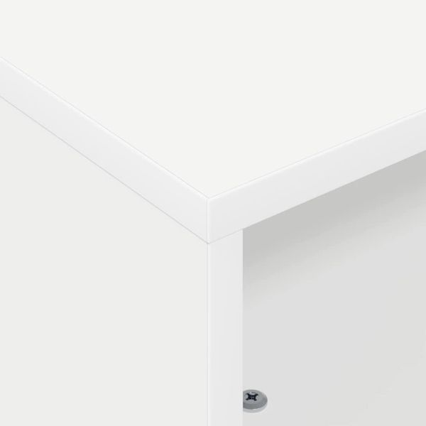 Странична маса с колела Бяло 50,5 x 50 x 30 см Инженерно дърво