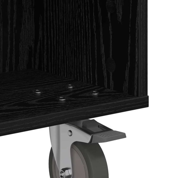 Странична маса с колела Черния дъб 50,5 x 50 x 30 см