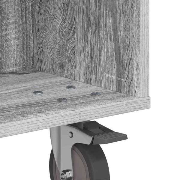 Странична маса с колела Сив Сонома 50,5 x 50 x 30 см