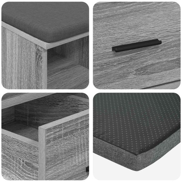 Пейка за коридор с възглавница Сиво Сонома 60 x 38 x 46 см