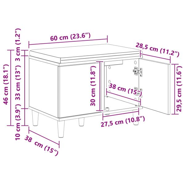 Пейка за коридор с възглавница Сонома дъб 60 x 38 x 46 см