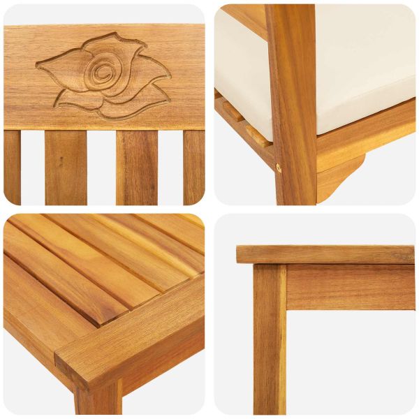 Комплект за лятна градина с рози 4 pcs Солидно акациево дърво