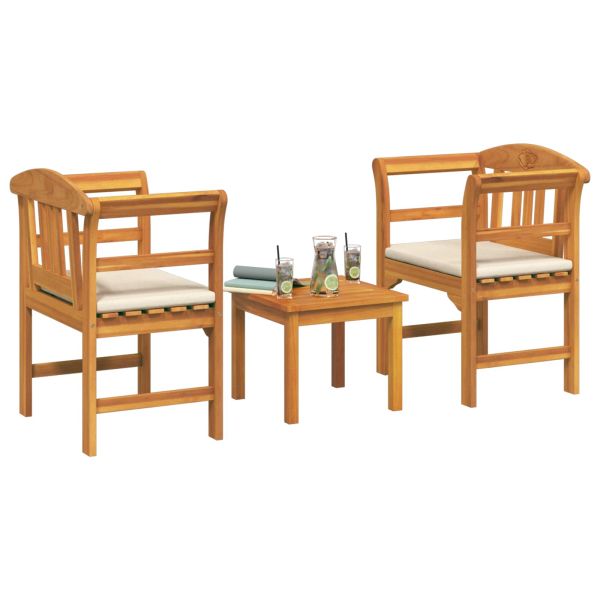 Комплект за лятна градина с рози 3 pcs Солидно акациево дърво