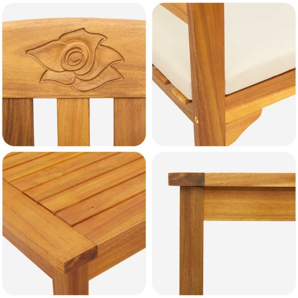 Комплект за лятна градина с рози 3 pcs Солидно акациево дърво