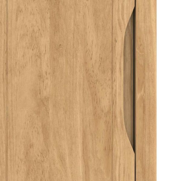 Банен стенен шкаф FLORO Кафяво с восъчно покритие Солиден бор