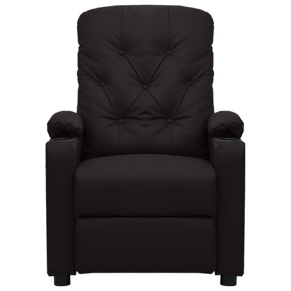 Реклайнер, черен, изкуствена кожа