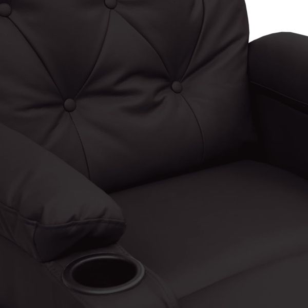 Реклайнер, черен, изкуствена кожа