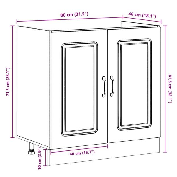 Кухненски шкаф Kalmar Бяло 80 x 46 x 81,5 см Инженерно дърво