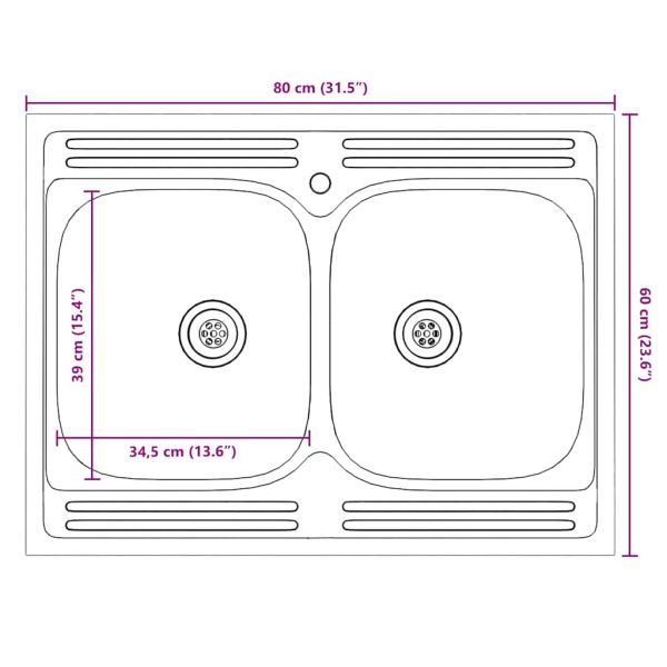 Кухненски шкаф с врата Kalmar 2 pcs Кафяво 80 x 46 x 81.5 см