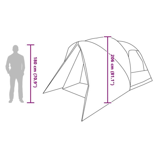 Шатра тип купол за 6 човека с покрив Зелен 500 x 314 x 206 см