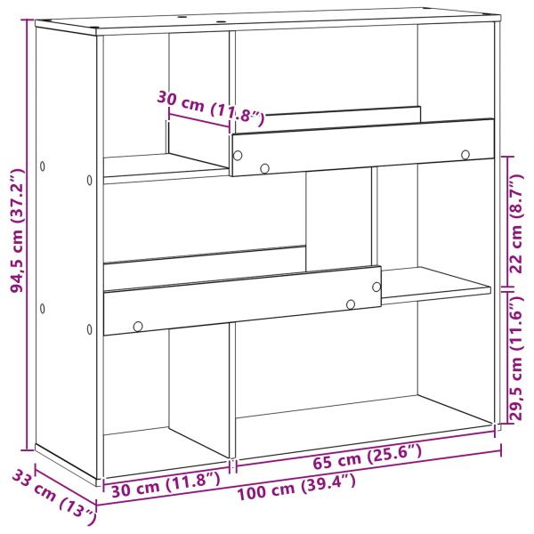 Етажерка за книги Черния дъб 100 x 33 x 94,5 см Инженерно дърво