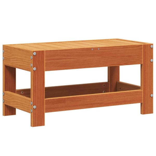 Градинска табуретка, восъчнокафяв, 62x30x32 см, бор масив