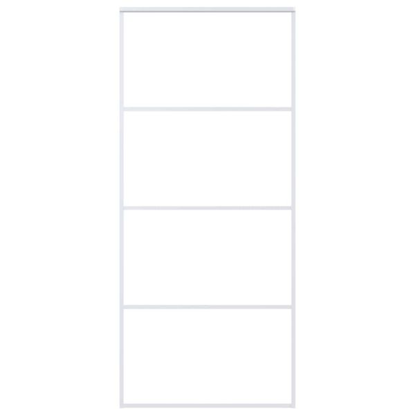 Плъзгаща се врата матирано ESG стъкло и алуминий 90x205 см бяла