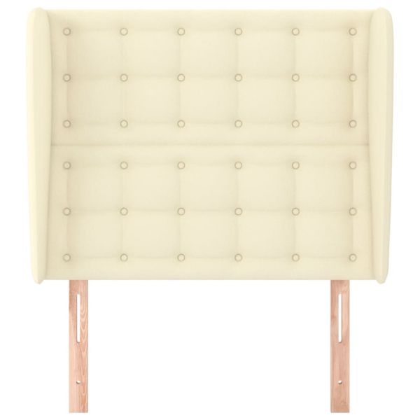 Горна табла с уши, кремава, 93x23x118/128 см, изкуствена кожа