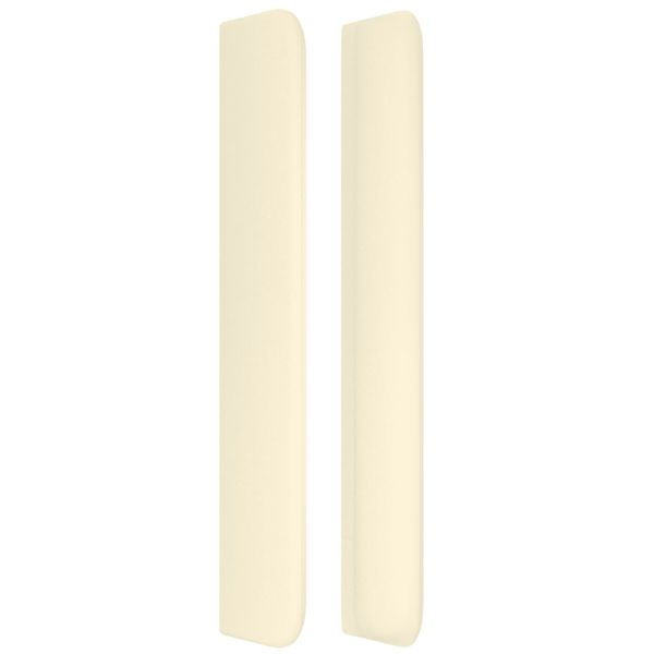 Горна табла с уши, кремава, 203x16x118/128 см, изкуствена кожа