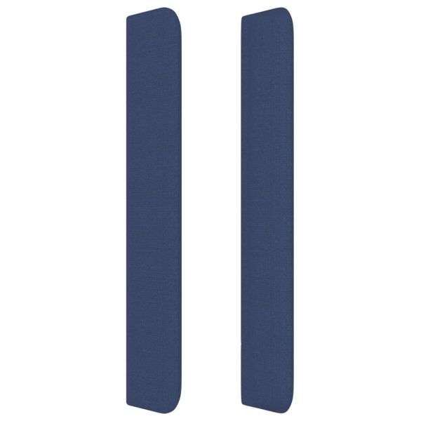 Горна табла за легло с уши, синя, 147x16x118/128 см, плат