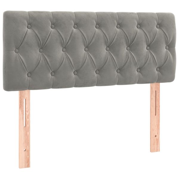 Боксспринг легло с матрак, светлосиво, 100x200 см, кадифе