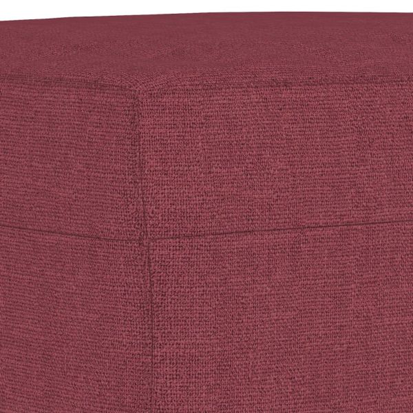 Комплект дивани от 3 части с възглавници, виненочервен, плат