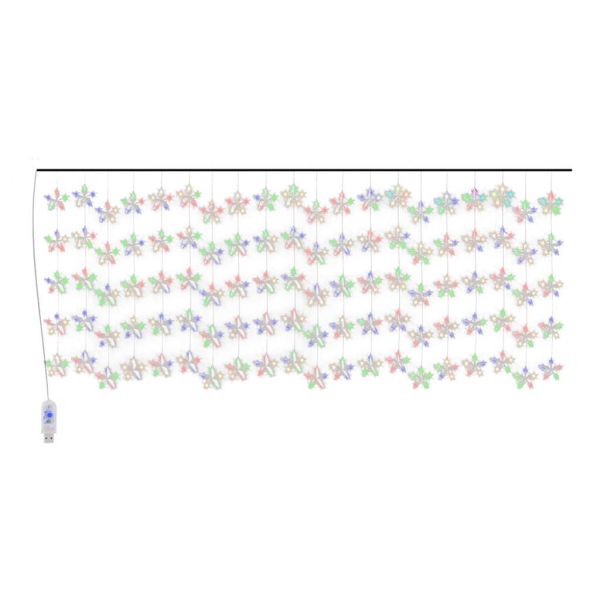 LED завеса от светещи звезди, 500 LED, цветни, 8 режима