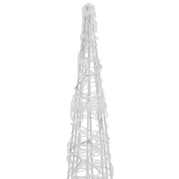 Акрилна декоративна пирамида LED светещ конус син 120 см