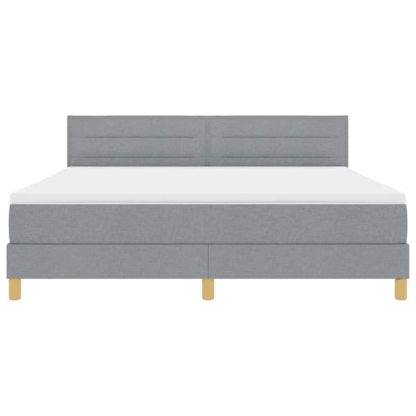 Легло с пружинирана основа Светлосиво 180 x 200 cm текстил