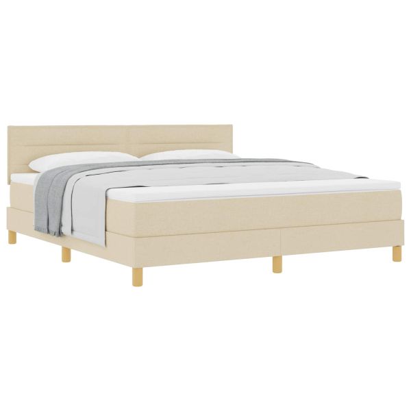 Легло с пружинирана основа с матрак Крем 180 x 200 cm текстил