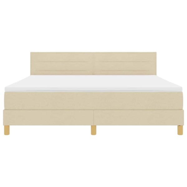 Легло с пружинирана основа с матрак Крем 180 x 200 cm текстил