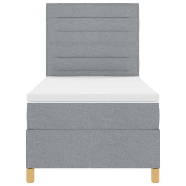 Легло с пружинирана основа Светлосиво 90 x 200 cm текстил