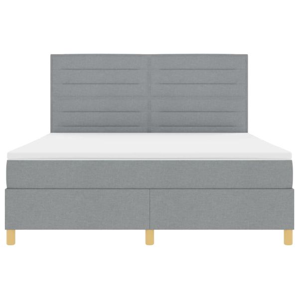 Легло с пружинирана основа Светлосиво 180 x 200 cm текстил