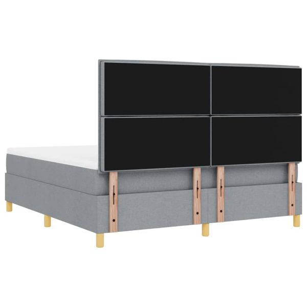 Легло с пружинирана основа Светлосиво 180 x 200 cm текстил