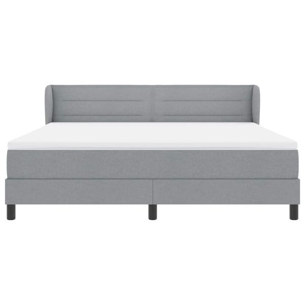 Легло с пружинирана основа Светлосиво 180 x 200 cm текстил