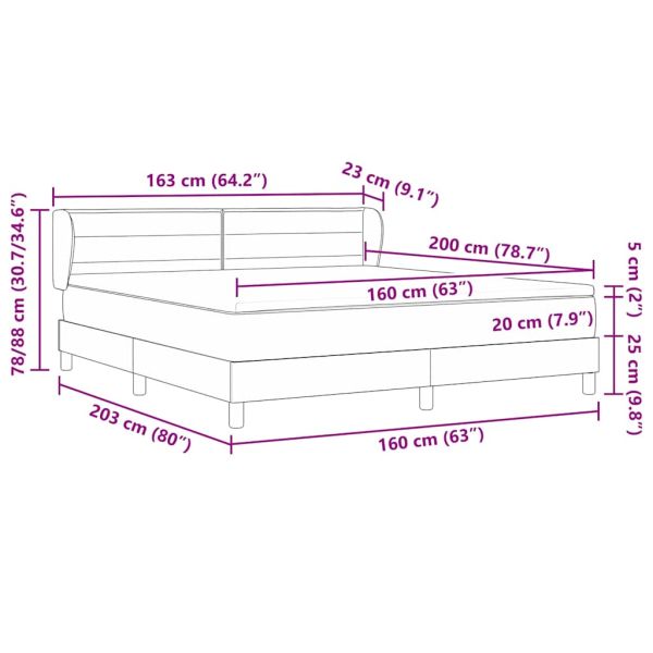 Легло с пружинирана основа с матрак Крем 160 x 200 cm текстил