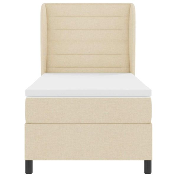 Легло с пружинирана основа с матрак Крем 90 x 190 cm текстил