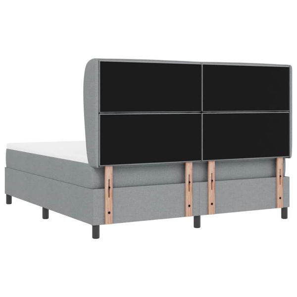 Легло с пружинирана основа Светлосиво 180 x 200 cm текстил