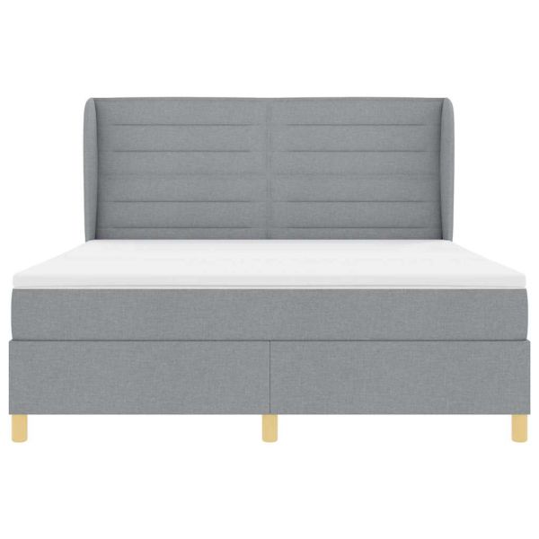 Легло с пружинирана основа Светлосиво 200 x 180 cm текстил