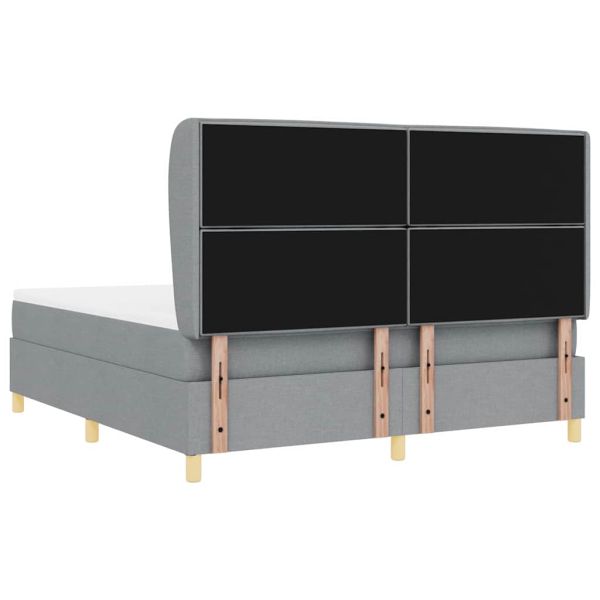 Легло с пружинирана основа Светлосиво 200 x 180 cm текстил